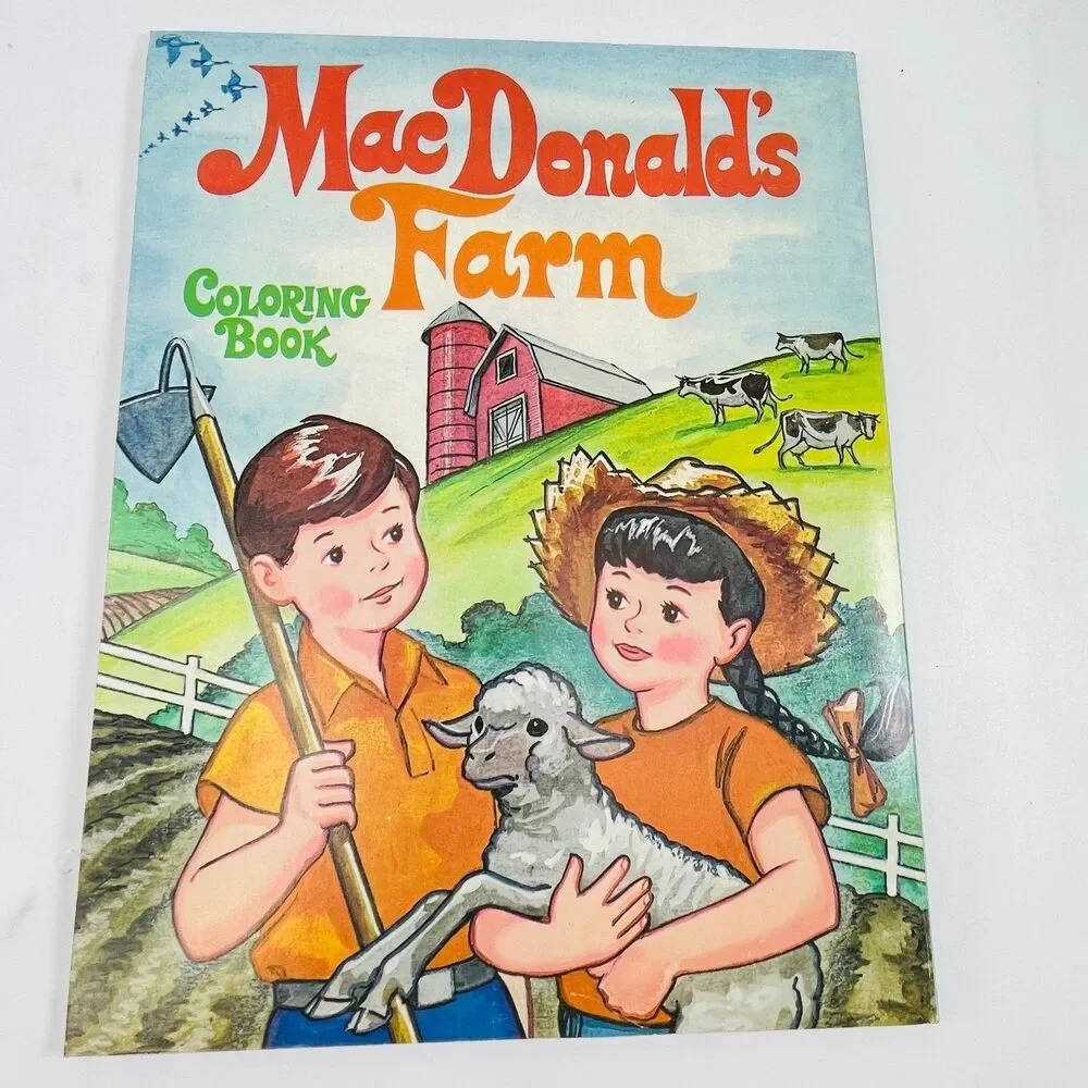 MacDonald's Farm Coloring Book 1971 Vintage Western Publishing Kids Uncolored